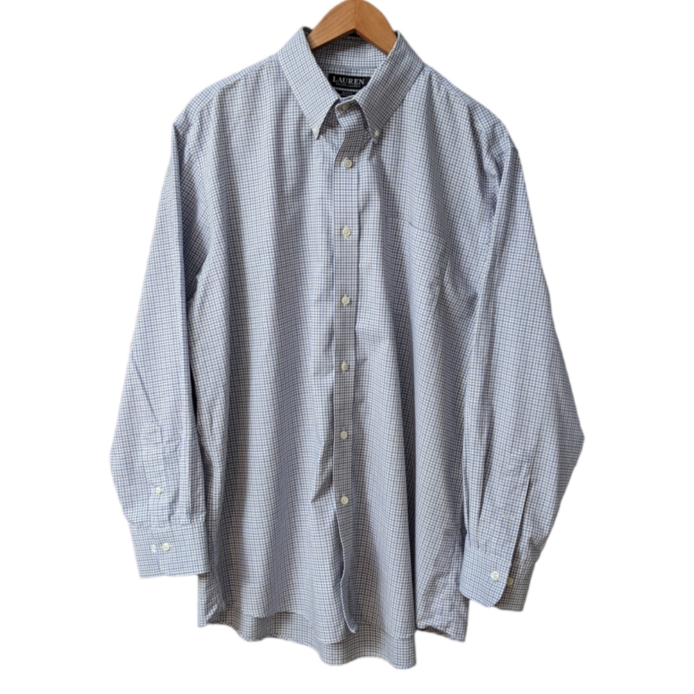 Lauren Ralph Lauren Men's Long Sleeve Button Up Shirt Slim Fit Stretch 18 34/35